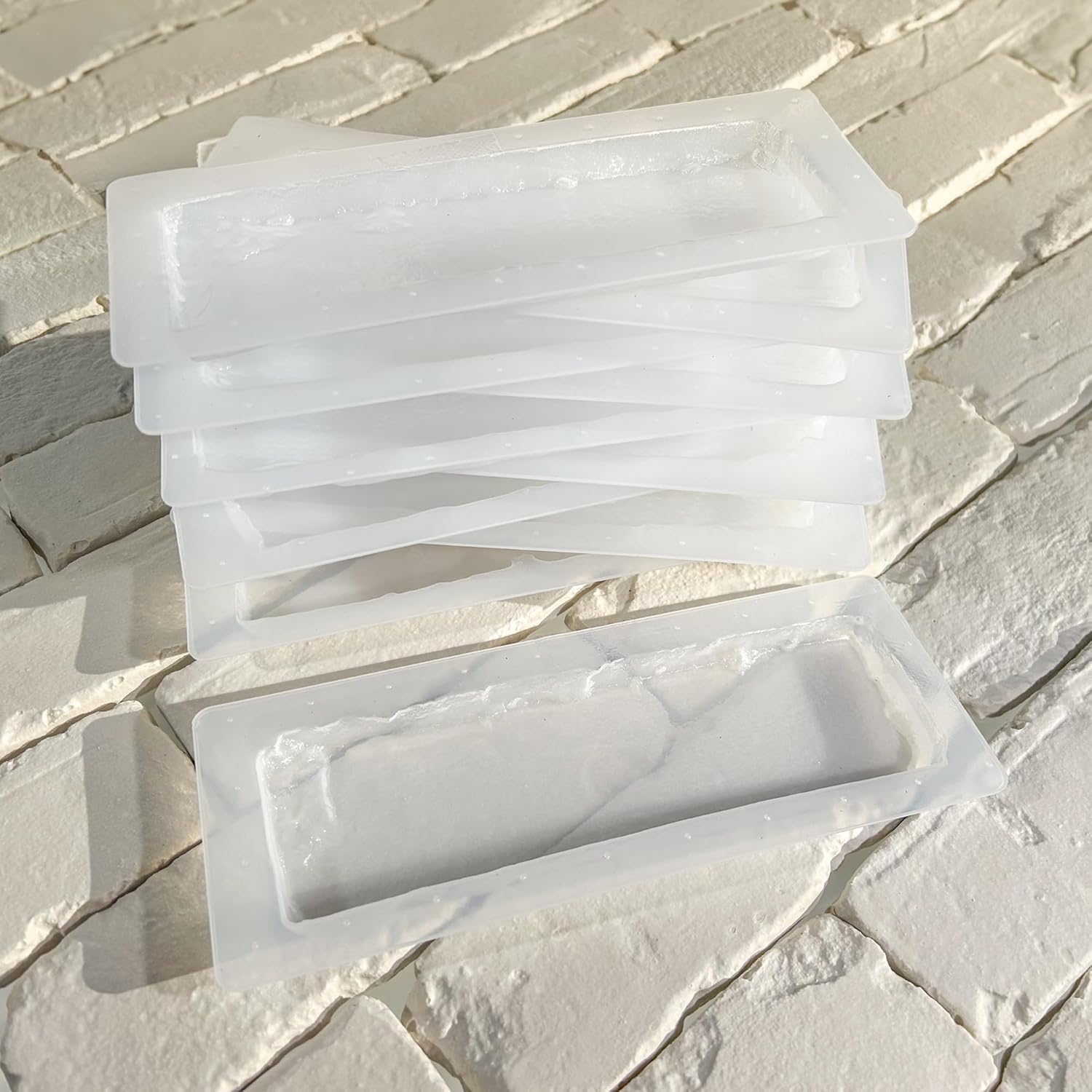 AUTUMN 16 Unique DIY Flexible Molds for Custom Brick Veneers, Thin Brick Tile, Faux 3D Brick Wall 8.5"x2.5", 0.5" Thick