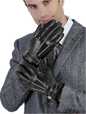 Alepo Genuine Sheepskin Leather Gloves Harssidanzar Gants D'hiver En Cuir, Chauds Doublés De Laine Gloves Review