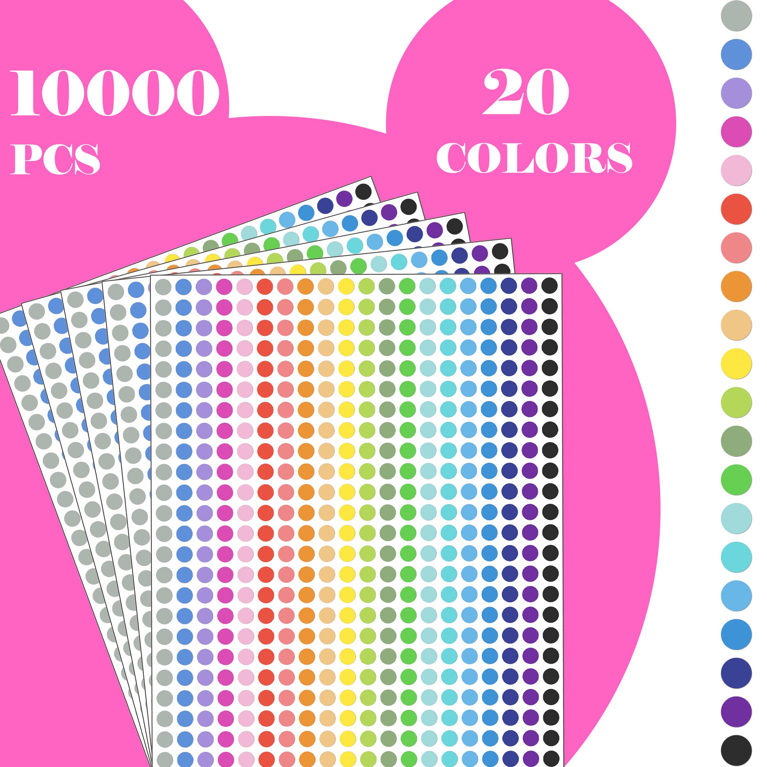 Snapklik.com : 10000 PCS Small Dot Stickers 1/4