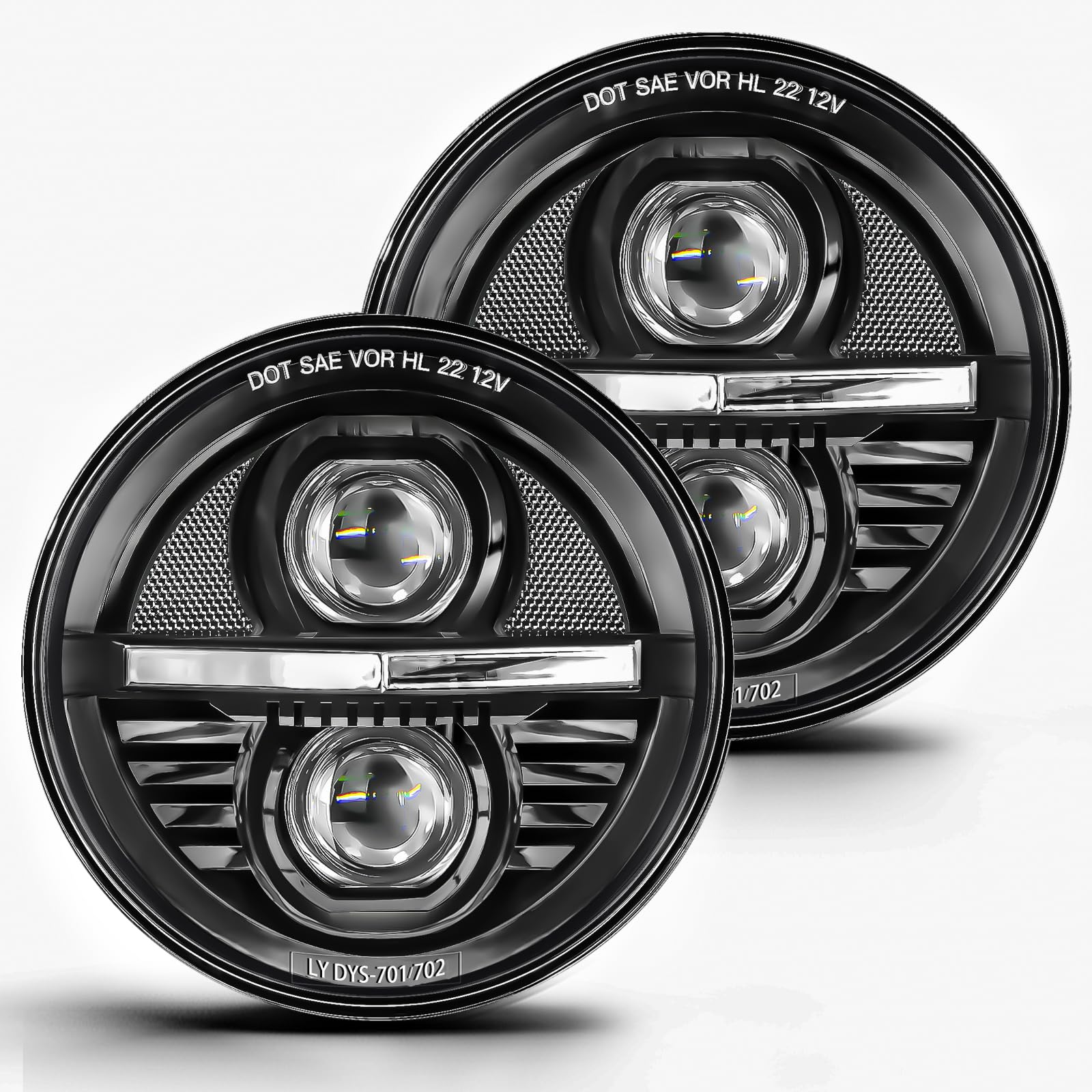 HL☺︎ Amazon.com: UNI-SHINE 2 pcs 7 Inch LED Headlights Round Z