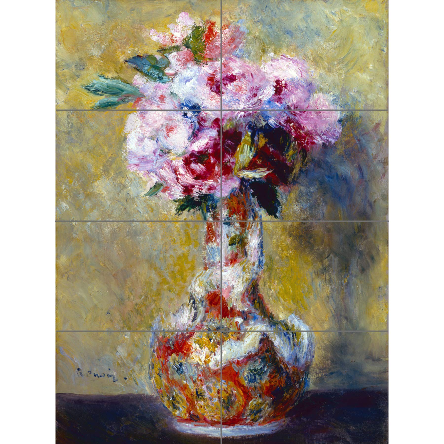 Artery8 Renoir Pierre Auguste Bouquet In A Vase XL Giant Panel Poster (8 Sections)