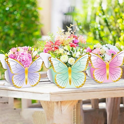 Miniatura 7 de 12 centros de mesa de mariposa para baby shower, decoraciones de mesa de comedor de mariposa para artículos de fiesta temática de mariposas,
