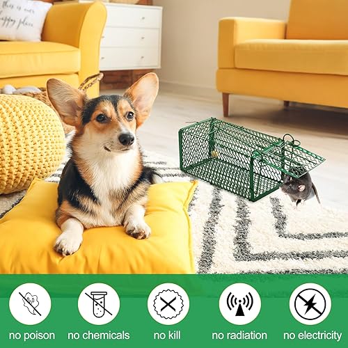 Miniatura 4 de Trampa para ratas humanitarias, trampa para ratas, ardilla, ardilla, trampa plegable para roedores para ratones pequeños vivos, campañones de