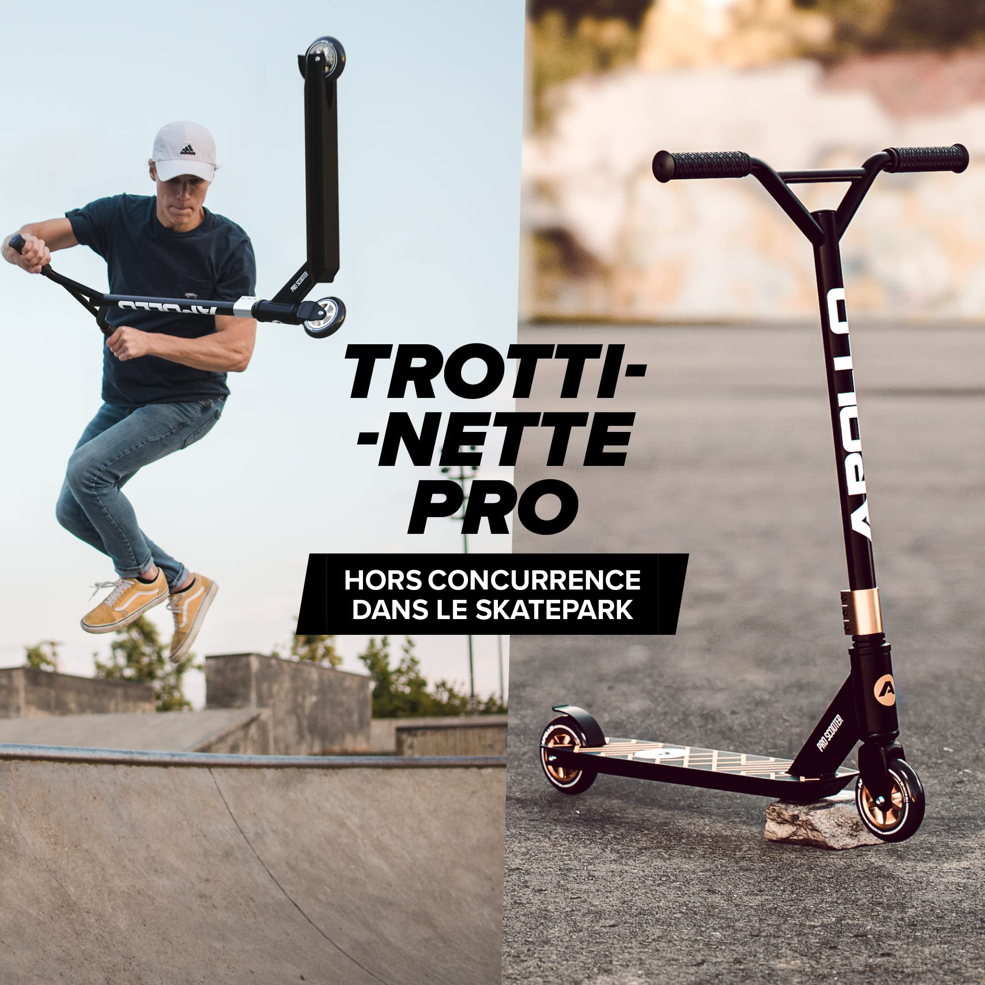 Apollo Trottinette Stunt Genius Pro | Trottinette robuste avec roulement à billes ABEC 9 | Trottinette Trick Roller, Trottinette forte | Top Stunt Scooter Enfants à partir de 6 ans | Parfait également