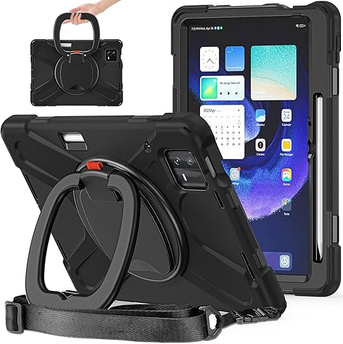 Funda resistente para tablet Pad 6 6 Pro, funda para tableta con soporte, funda plegable delgada para Pad 6 6 Pro, rotación de 360, correa de hombro