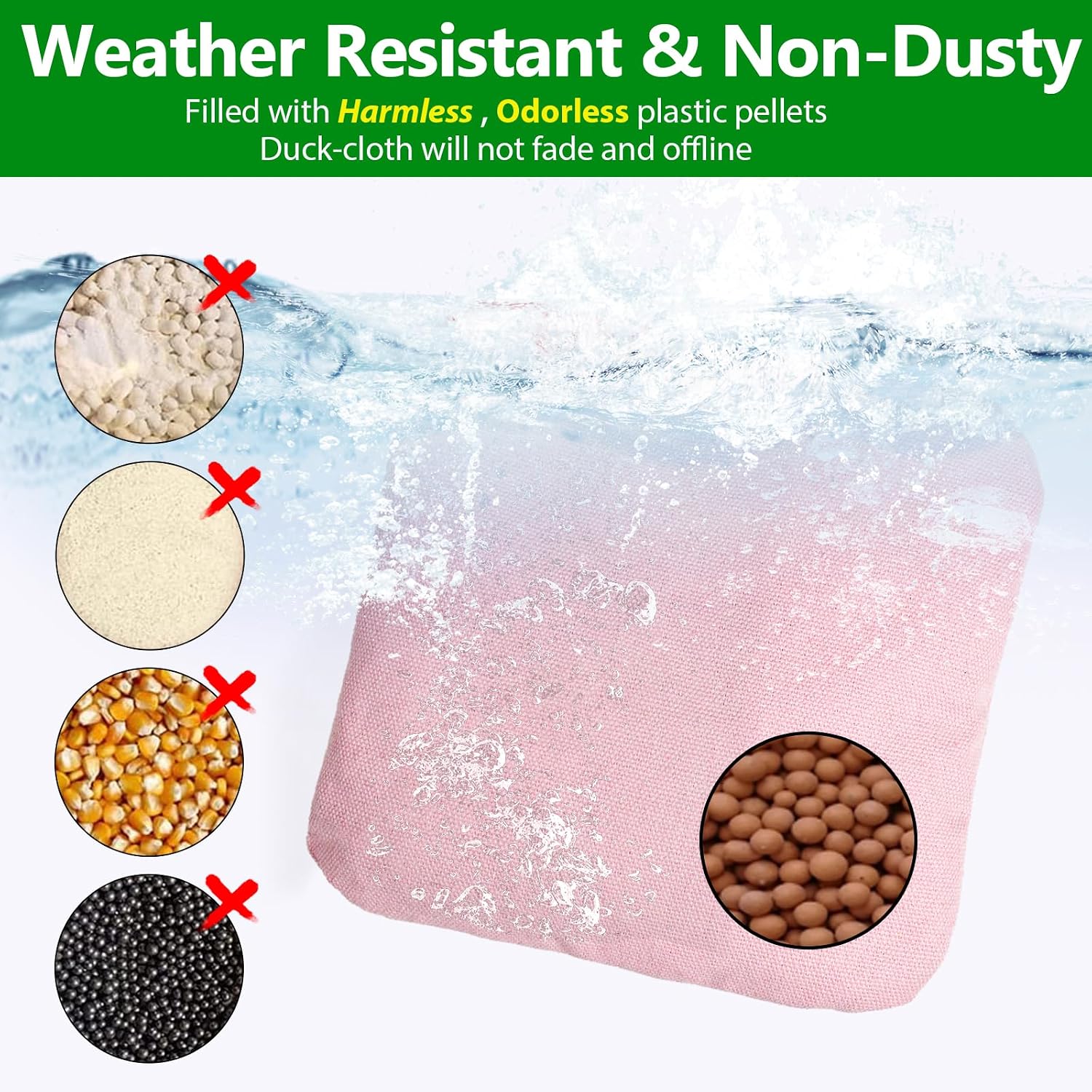 EunHo Regulation Cornhole Bags Set of 8 All Weather Bean Bags for Cornhole image 4