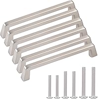 Vista 9 de Tiradores de gabinete de níquel cepillado de 6 pulgadas, pomo de cajón de níquel satinado, barra de tracción de metal, barra de tracción sólida