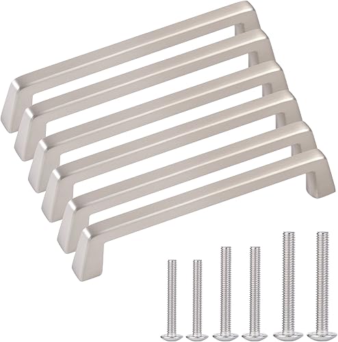 Miniatura 9 de Paquete de 6 manijas de gabinete negras de 8 pulgadas para cajones de armario, herrajes modernos