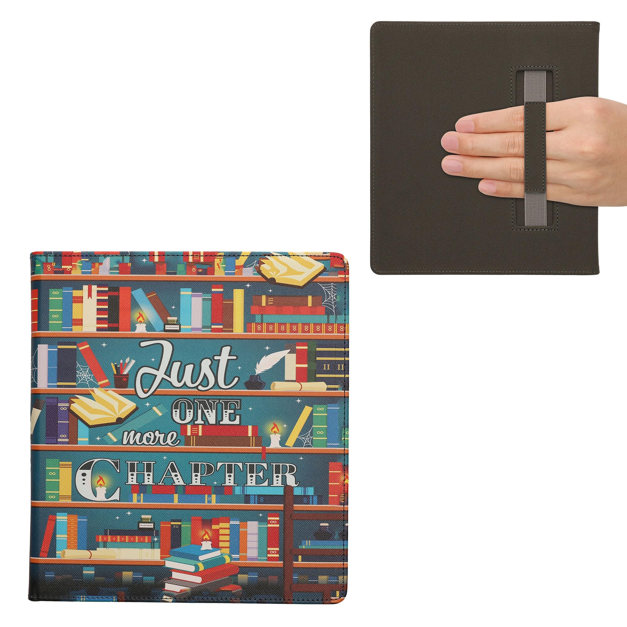 kwmobile Étui Compatible avec Amazon Kindle Scribe (2022/2024) Coque - Étui à Rabat magnétique Tablette eReader Similicuir avec Sangle - Multicolore