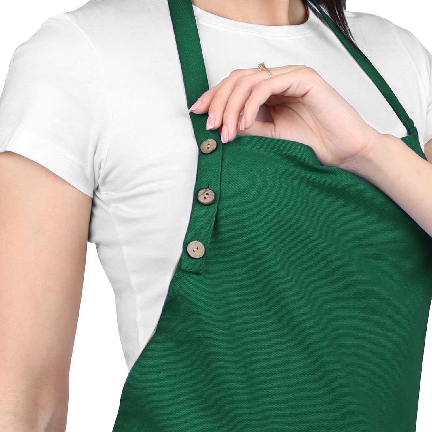 Kitchen Apron Cotton Waterdrop Resistant with adjustable Aprons for Women with Pockets 8 Color option Cooking - Image 2