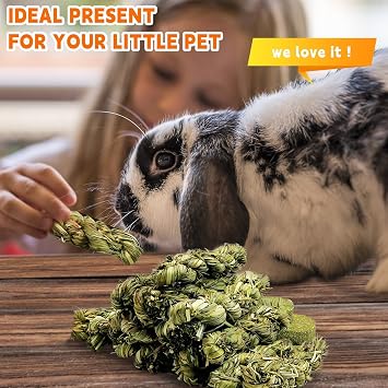 Hamiledyi 15 PCS Rabbit Chew Toys for Teeth - Timothy Hay Treats and Sticks - Natural Grass Chew Toys for Bunnies Guinea Pigs Hamsters and Chinchillas - Bunny Teeth Care