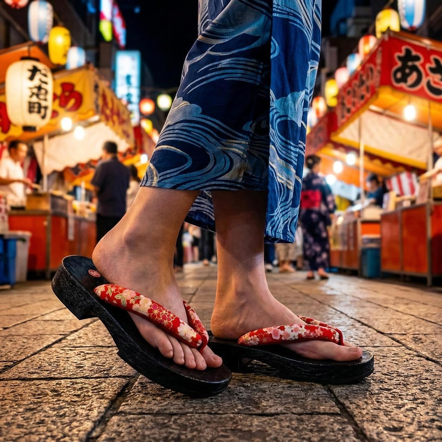 Anime Cosplay Women Japanese Wooden Clog Versatile Geta Sandals Traditional Kimono Slippers Flip Flops