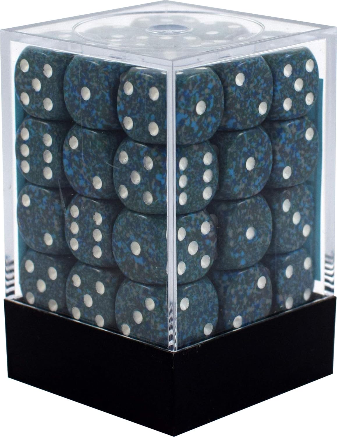 Chessex Speckled Sea Blue Plastic Polyhedral Dice Block, 12mm, 36 Dice - D6