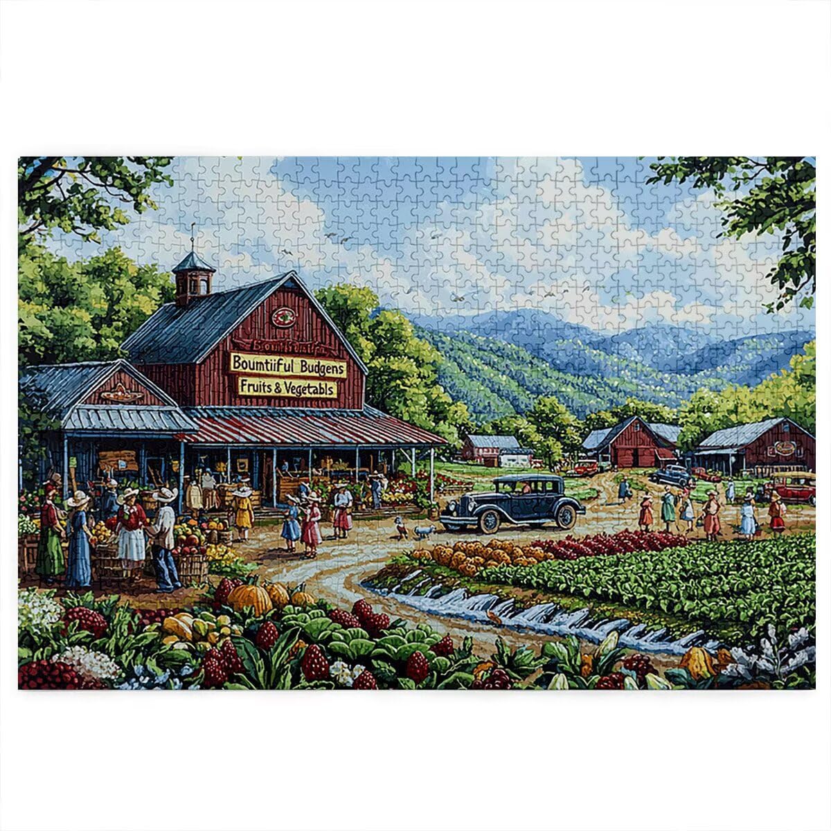 4000 puzzli dla dorosłych, 4000 elementów, drewniane puzzle z kolorowym pudełkiem, rodzinne gry edukacyjne, prezenty dla kobiet, wystrój domu, motyw: (Farm), -3544
