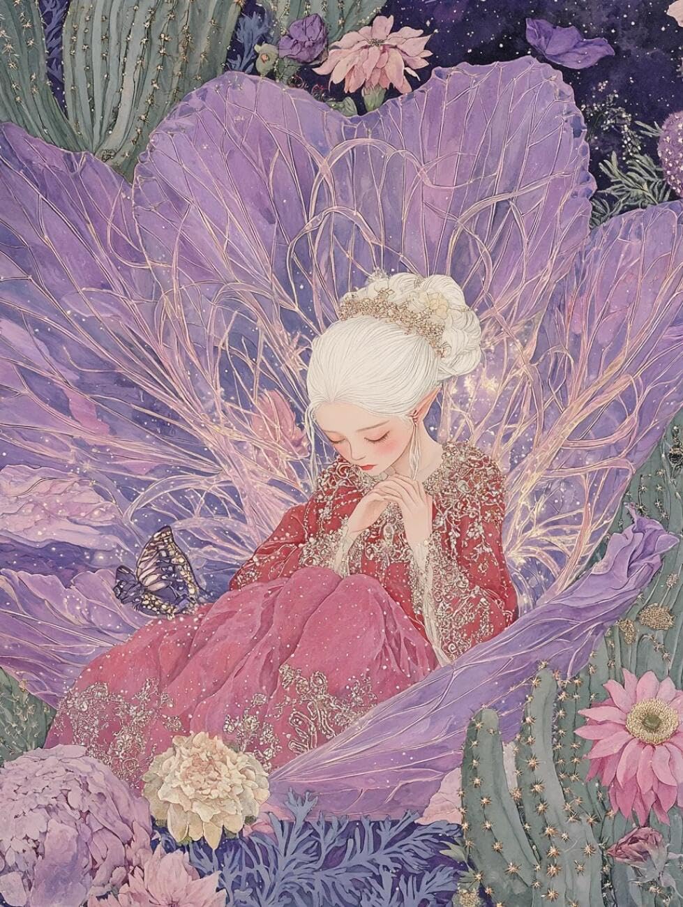 Rqwybcaxn Embroidery Beads Kit Fairies and Flowers 40x50cm