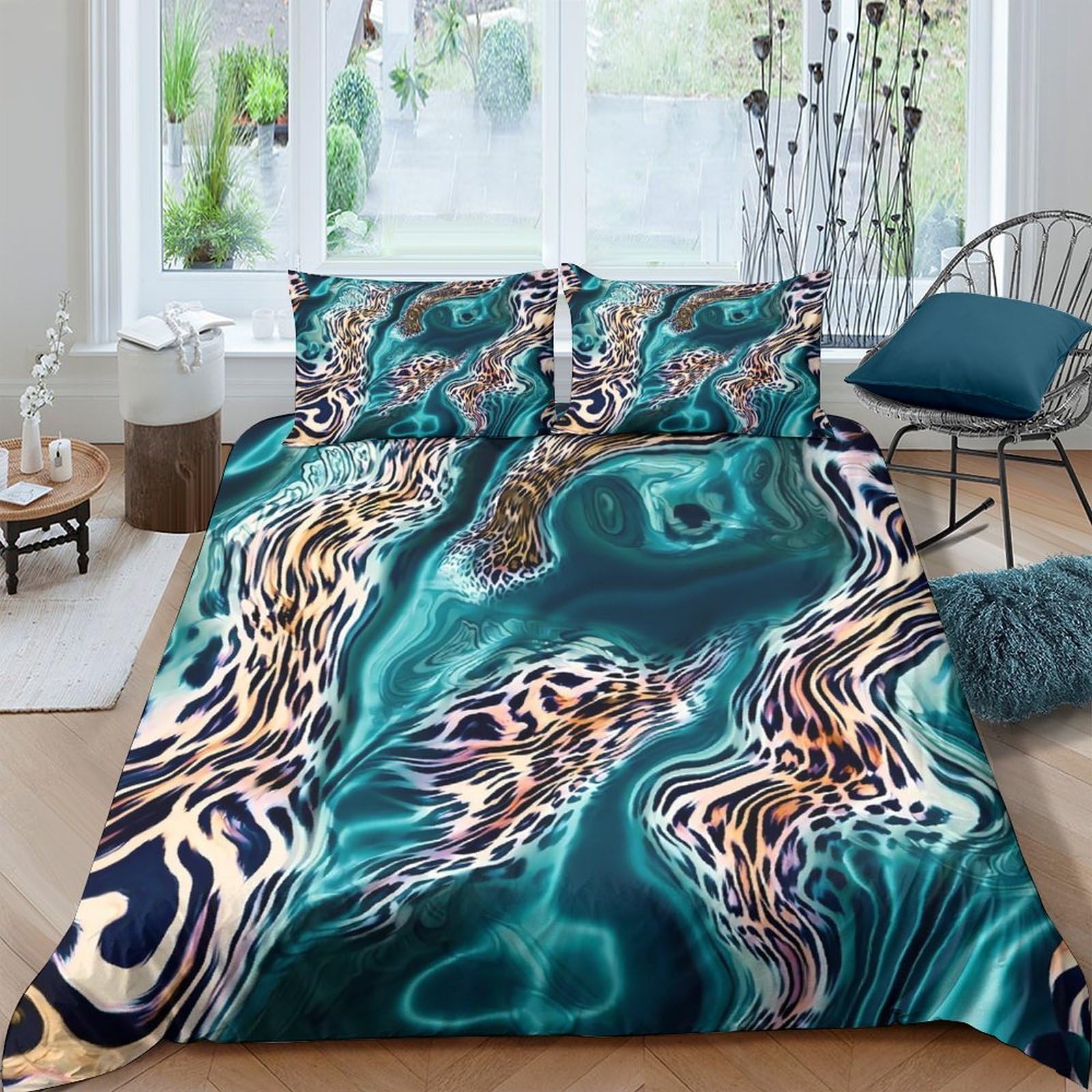 Ctjqhvkz Style-2 3D Printed Marble Agate Fitted Sheet Microfiber Soft Abstract Wave Mattress Cover For Bedroom Guest Room Decor Single（135X200cm）