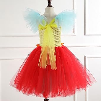 Clown Kostüm Für Mädchen - Halloween Verkleidung Mit Tüllkleid Und Fuchs-Kopfbedeckung