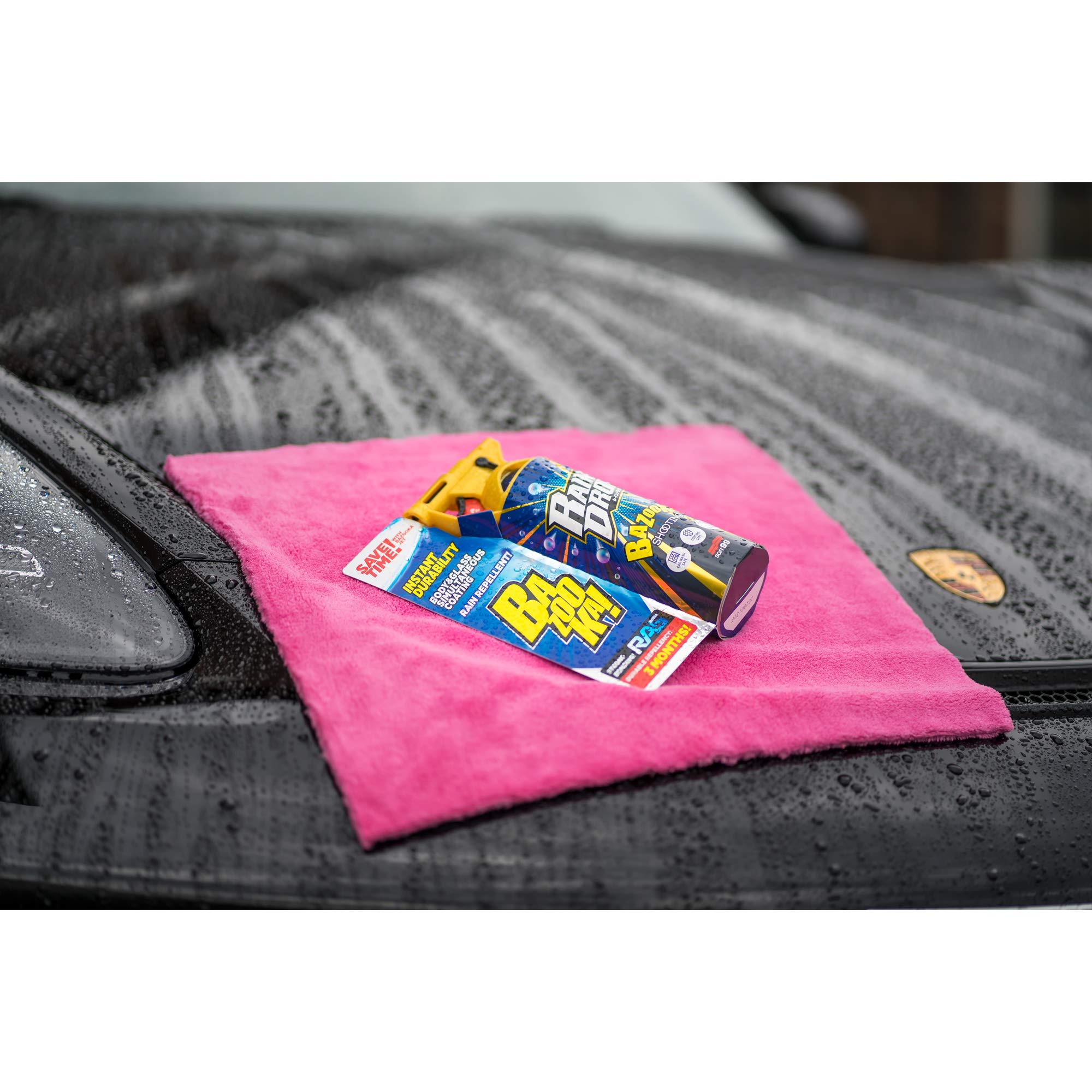 Détails Du Produit : Soft99 Rain Drop Bazooka, 300 Ml – Spray Pour Peinture, Phares, Surfaces En Verre, Pneus, Chrome, Plastique (extérieur), Jantes + Chiffon Microfibre De Qualité Supérieure