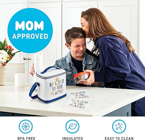 Miniatura 7 de Fit & Fresh Lonchera aislada para niños y niñas, bolsa de almuerzo para niños con 2 bolsas de aperitivos reutilizables, lonchera escolar