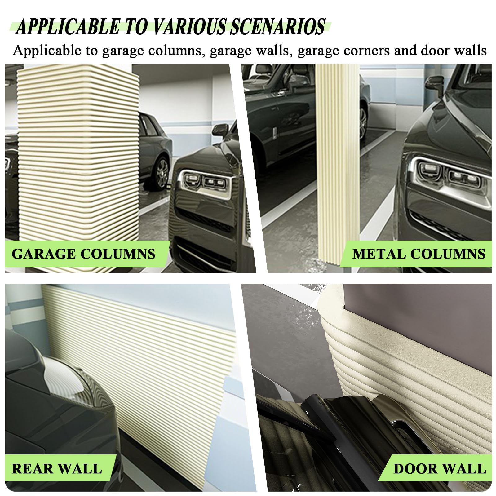 Protector Columnas Pared Garaje Anticolisión Protección Autoadherente Columnas Esquinas Puertas y Parachoques Parking Coche