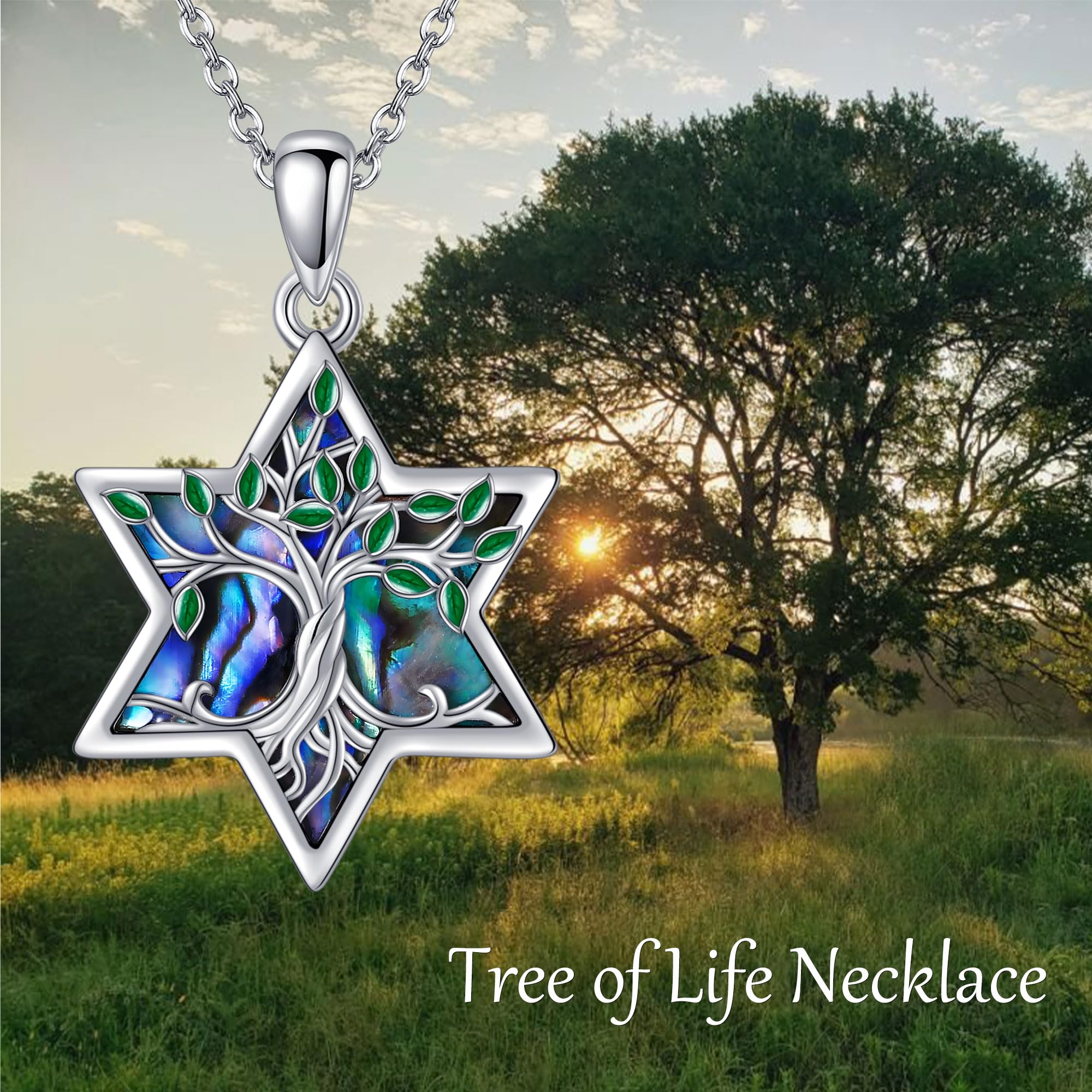 URONE Collana con stella di David, in argento 925, con ciondolo a forma di stella ebrea, regalo religioso per donne e uomini, 22 mm, Argento sterling, Non pietra preziosa
