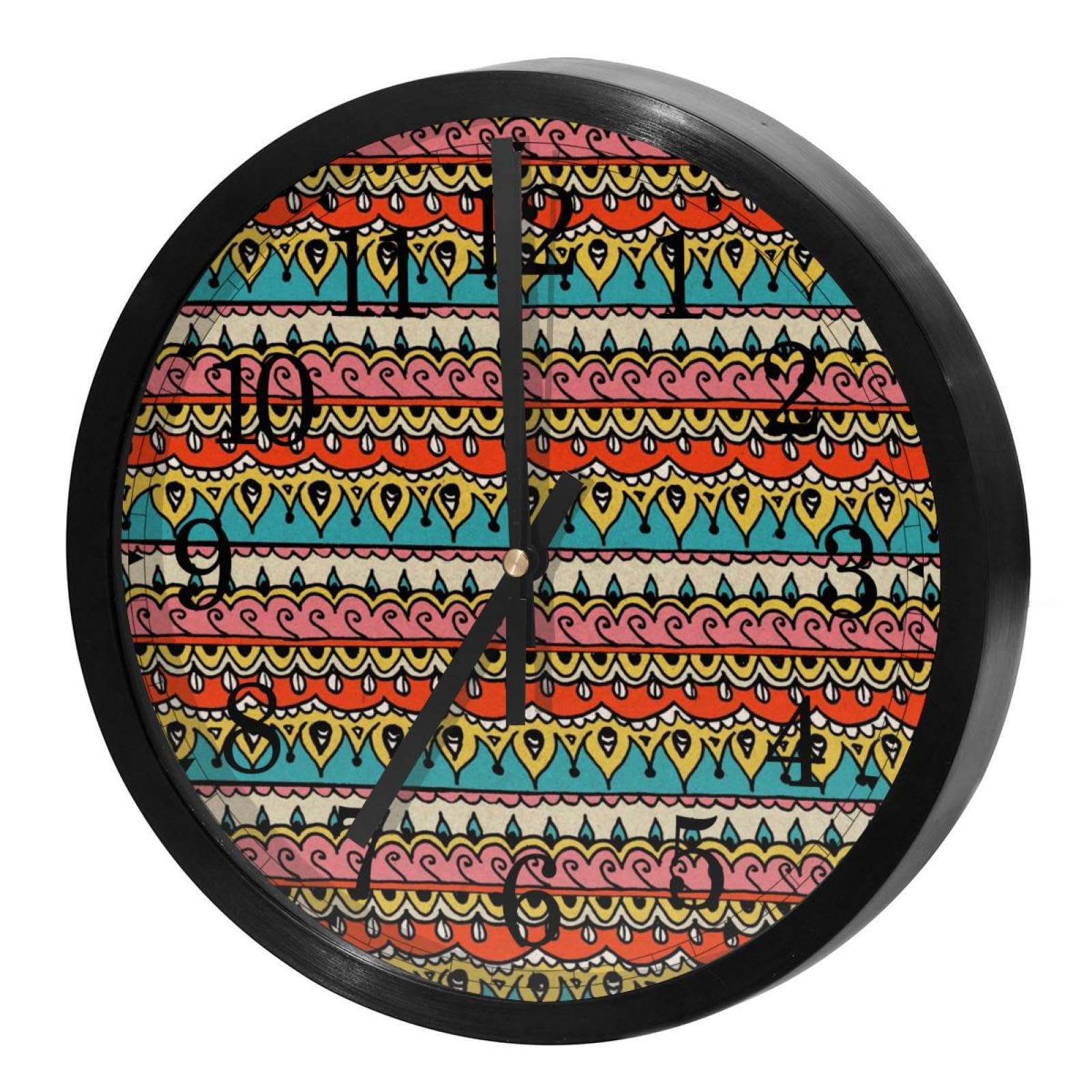 Horloge murale silencieuse pour cuisine et maison au style rond et chaleureux