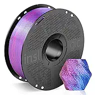 Inslogic Silk PLA Filament 1.75mm 1KG, 3D Printer Filament Silk Dual-Color PLA, Silky Smooth Finish & High Precision, 1kg Spool(2.2lbs), Fits for Most FDM 3D Printers, (Red+Blue)