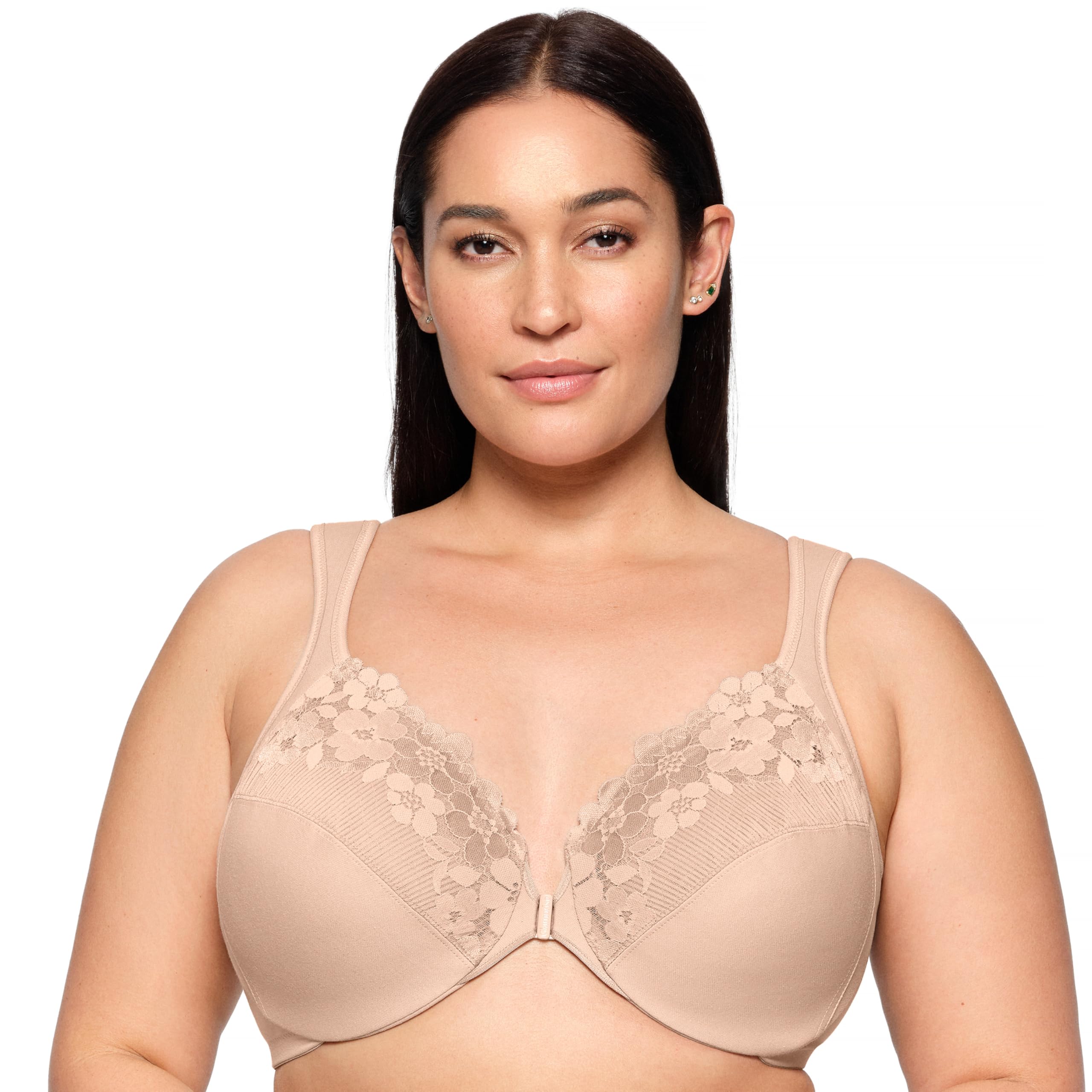 Glamorise Wonderwire BH mit Bügel aus Baumwolle in Übergröße, Frontverschluss, #1241