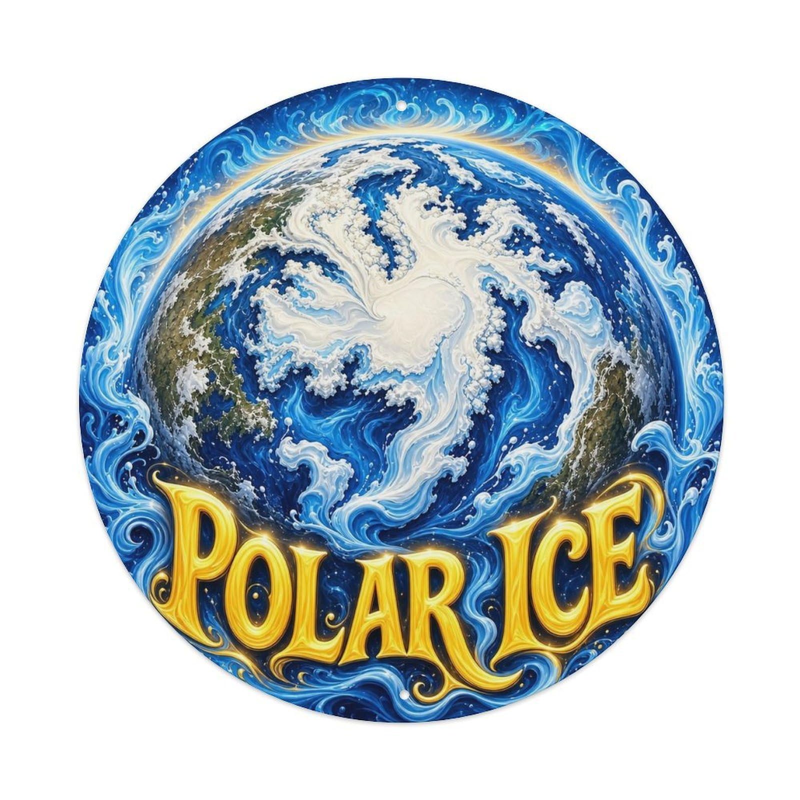 Earth Polar Ice Solar System Celestial Retro Space Metal Tin Sign