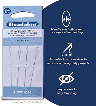 إبر Beadalon القابلة للطي لتزيين العين، متنوعة 5 Pk - 2.5 بوصة: ناعم جدًا، ناعم، متوسط، ثقيل، ثقيل جدًا