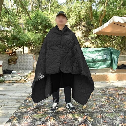 Vista 216 de LOOGU Manta de camuflaje con aislamiento impermeable para acampar al aire libre, senderismo, caza, supervivencia, mochilero, picnic Alpha Green