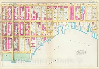 Historic Map : Manhattan Fire Insurance City Atlas Map, Pl. 31: wards 12, 19. 1891 - Vintage Wall Art - 36in x 24in