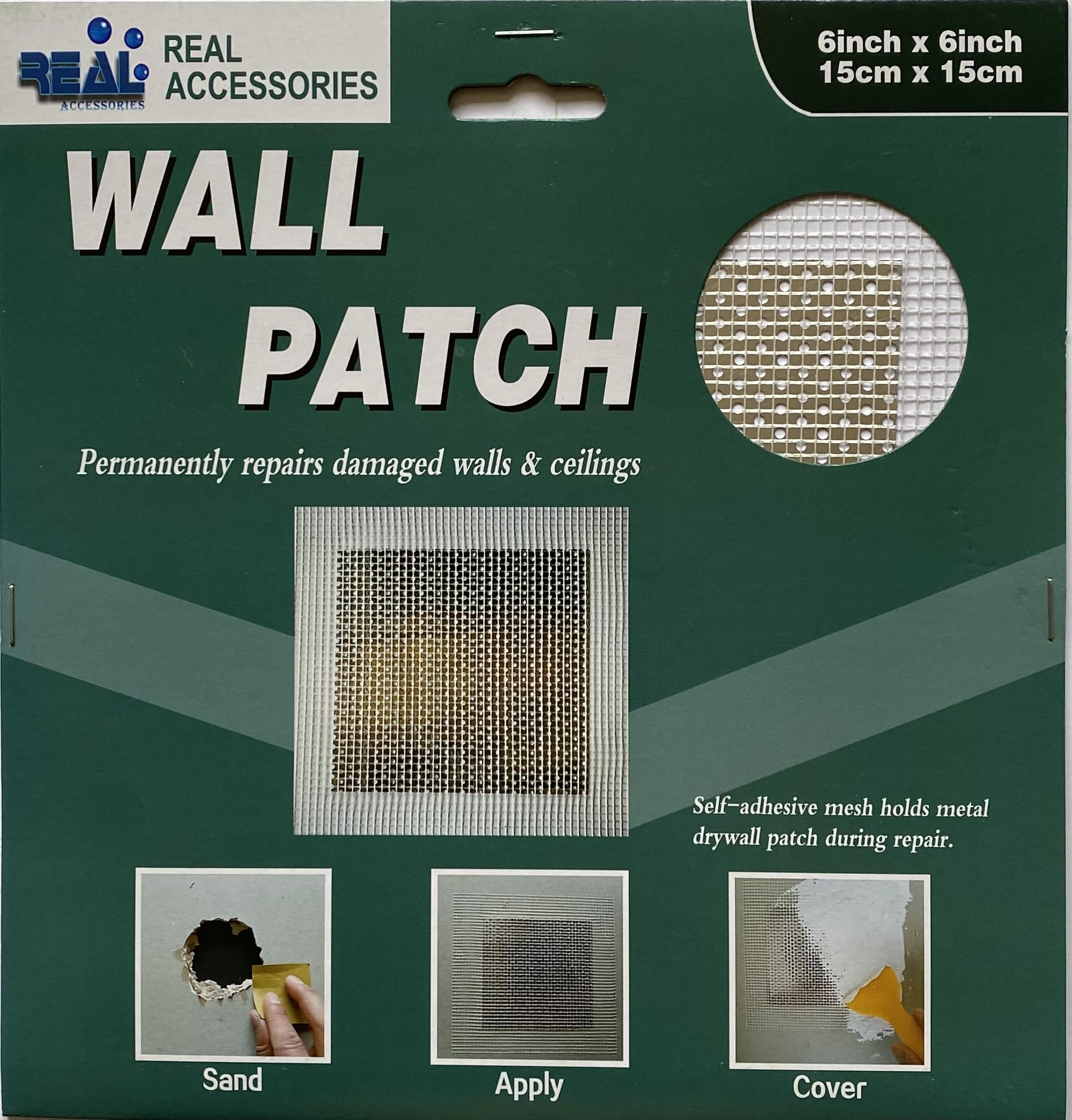 Patch autocollant de réparation de trous pour cloison sèche - 15 x 15 cm - Patch de réparation mural pour plaques de plâtre - Facile à utiliser - Kit de réparation pour cloisons sèches - Pour réparer