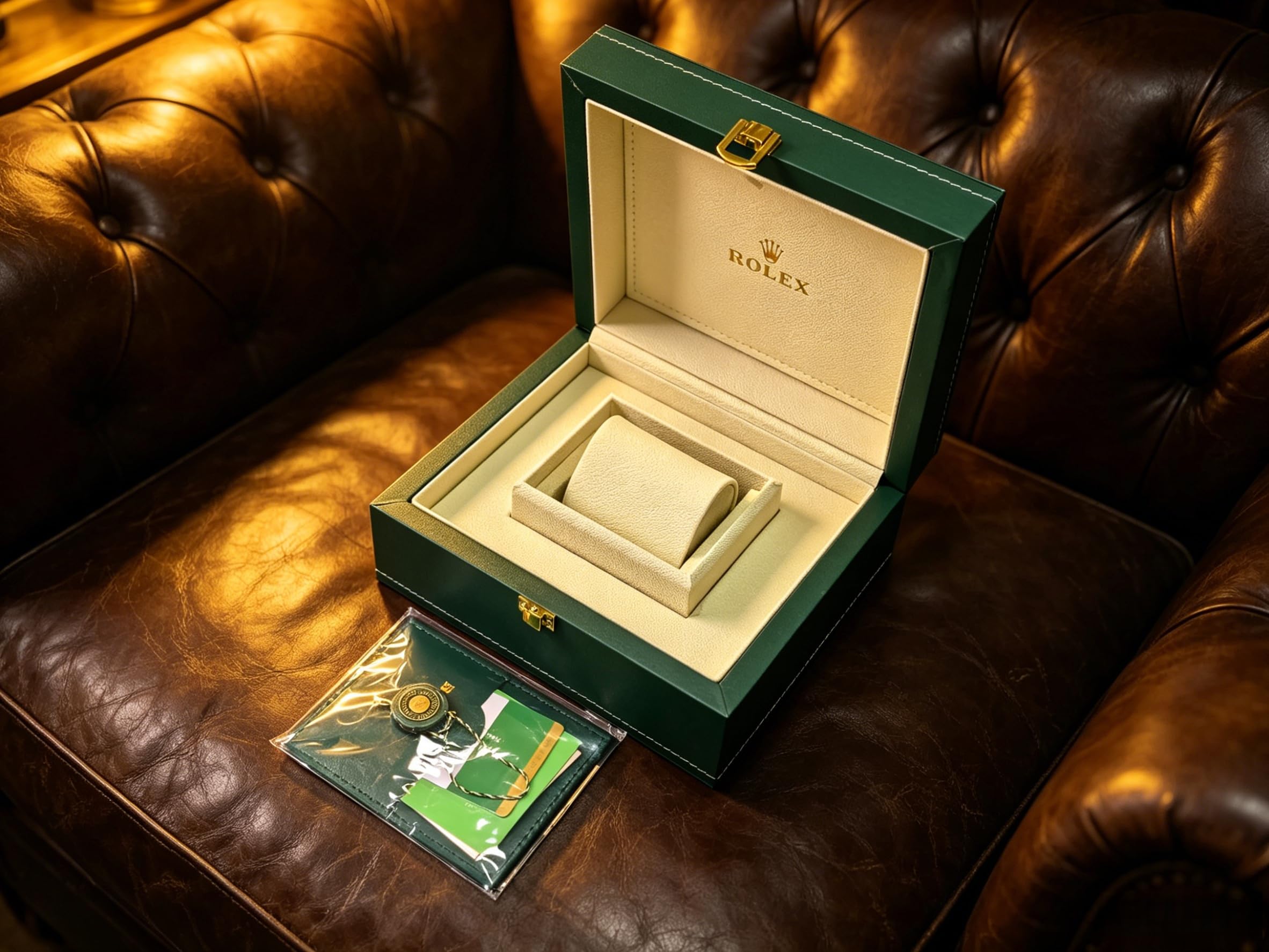 Scatola Regalo Presentazione Orologi Verde Set Imballaggio Completo Custodia Conservazione Supporto Display Set per Rolex