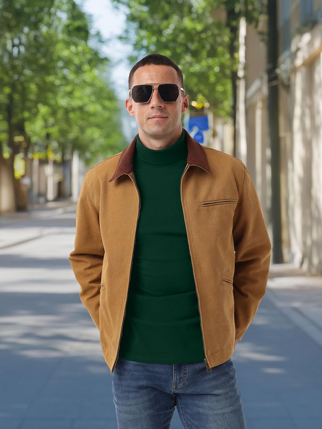 Askdeer Men's Turtleneck Shirts Cotton Long Sleeve Thermal Pullover Sweater Lightweight Thermal T-Shirts - Image 3