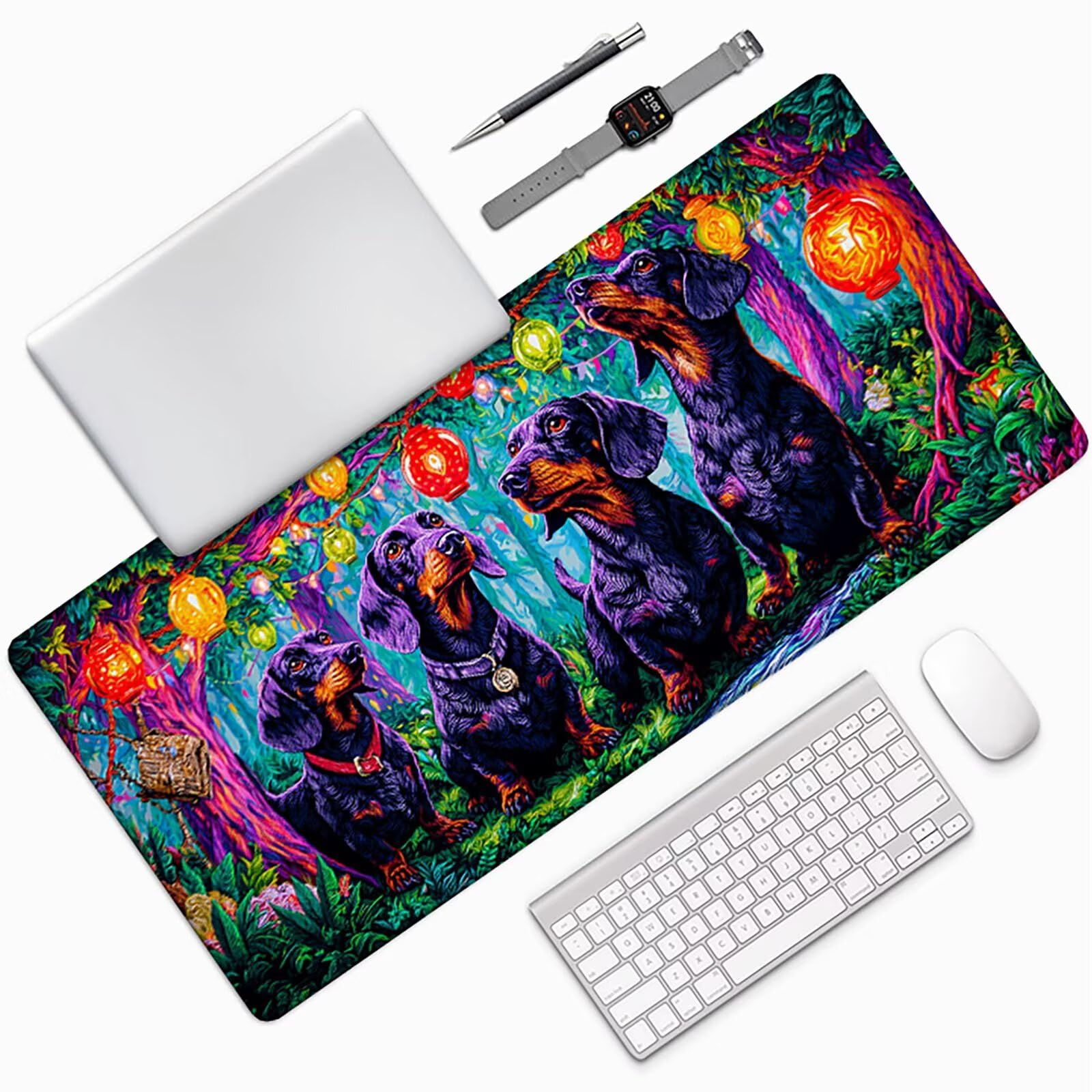 Czarna podkładka pod mysz do gier 1000x500x3 mm duża podkładka pod mysz XXL, podkładka pod mysz dla psów szyte krawędzie, zmywalna, antypoślizgowa gumowa podstawa podkładka pod mysz do gier akcesoria