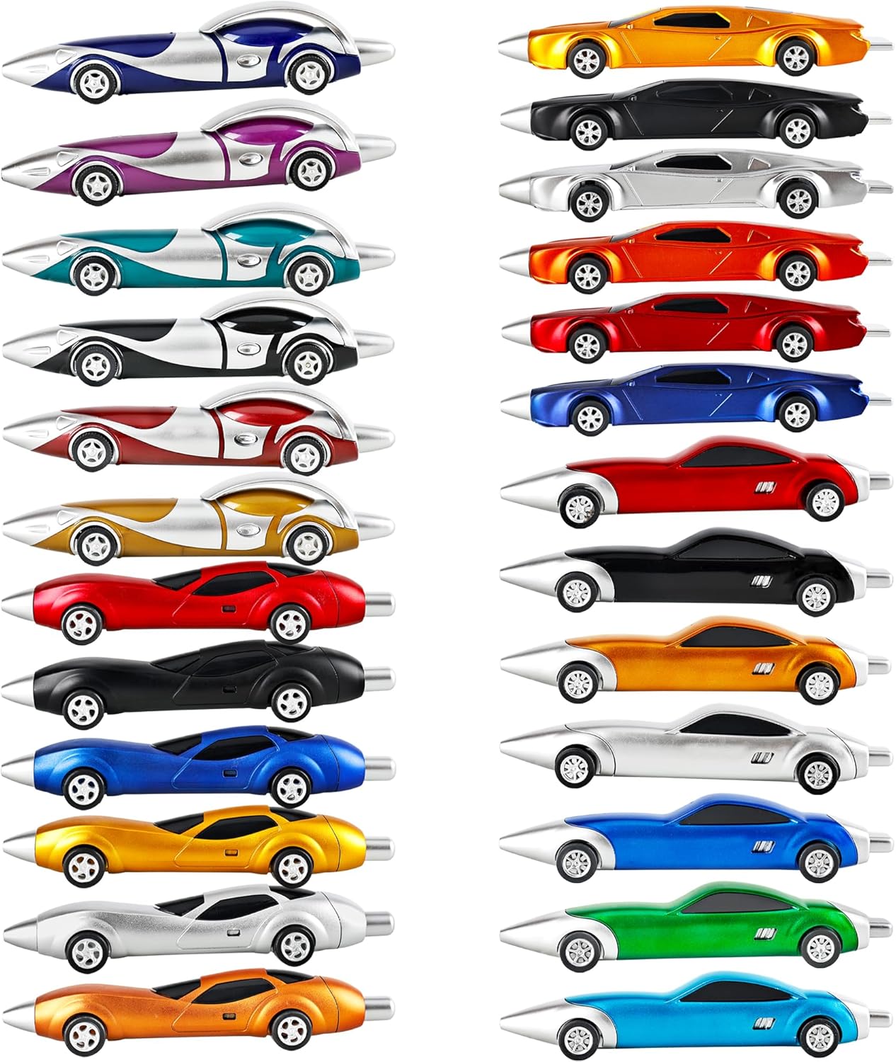 25 Pcs Cool Car Pens Fun Racing Car Pens Funny pen for Office School Stationary Birthday Party Favors, 4 Styles