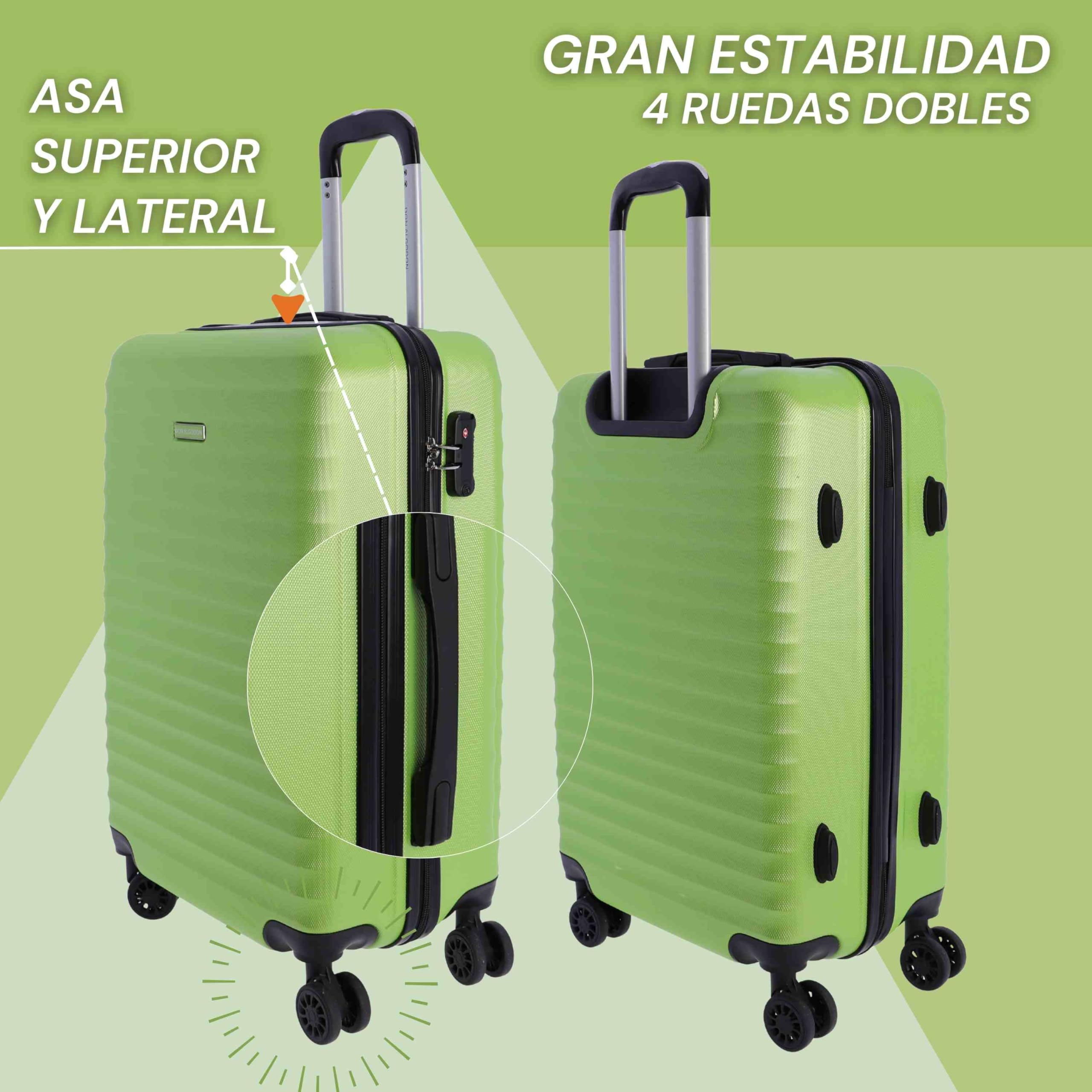 DON ALGODON Maleta Mediana 23 kg | Maleta de Viaje Rígida con 4 Ruedas Dobles 360º, Candado TSA y Asa Telescópica | Equipaje Resistente al Agua para Viajes en Avión — view 6