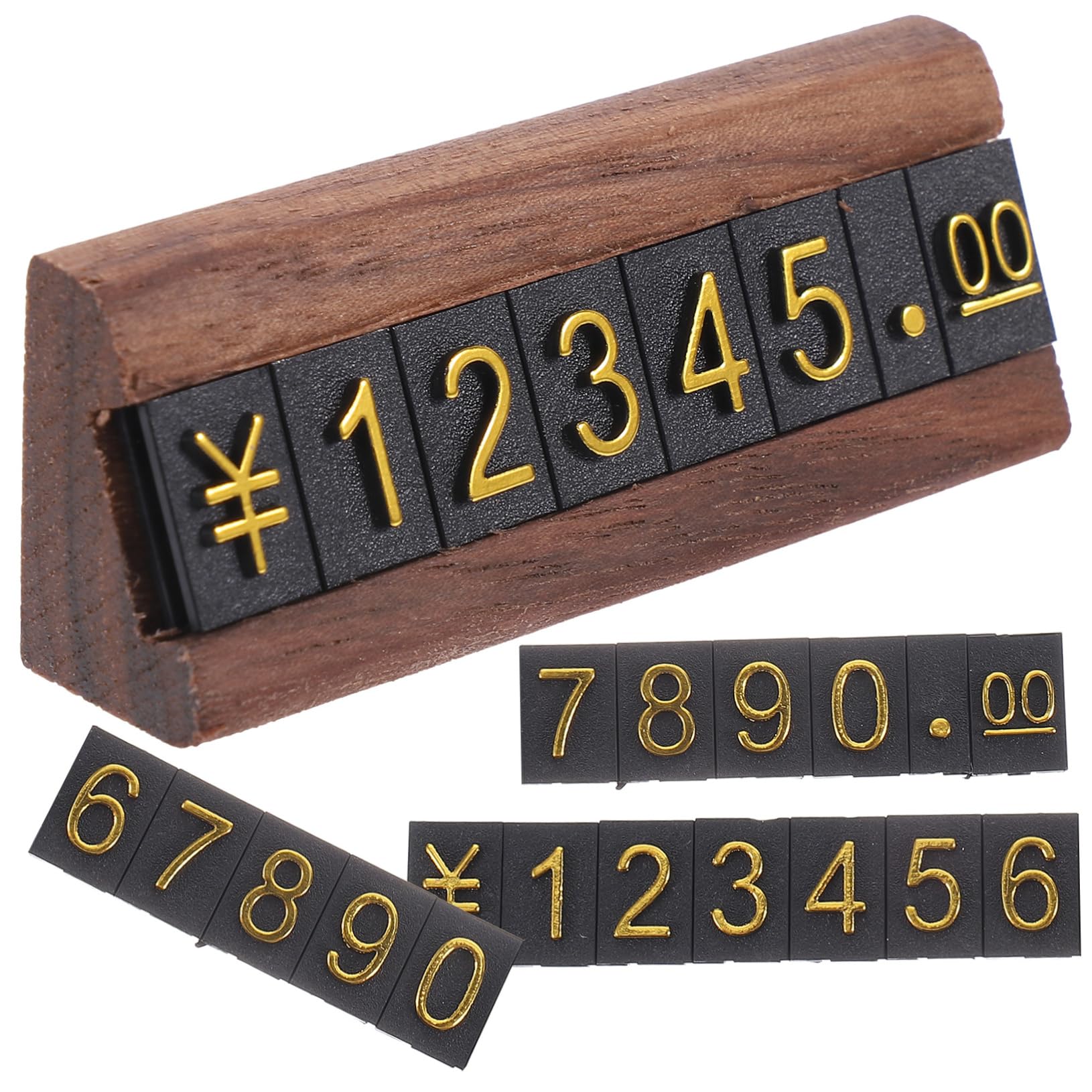 VILLFUL Wood Plastic Tag Cube Blocks Retail Store Jewelry Pricing Stand Display