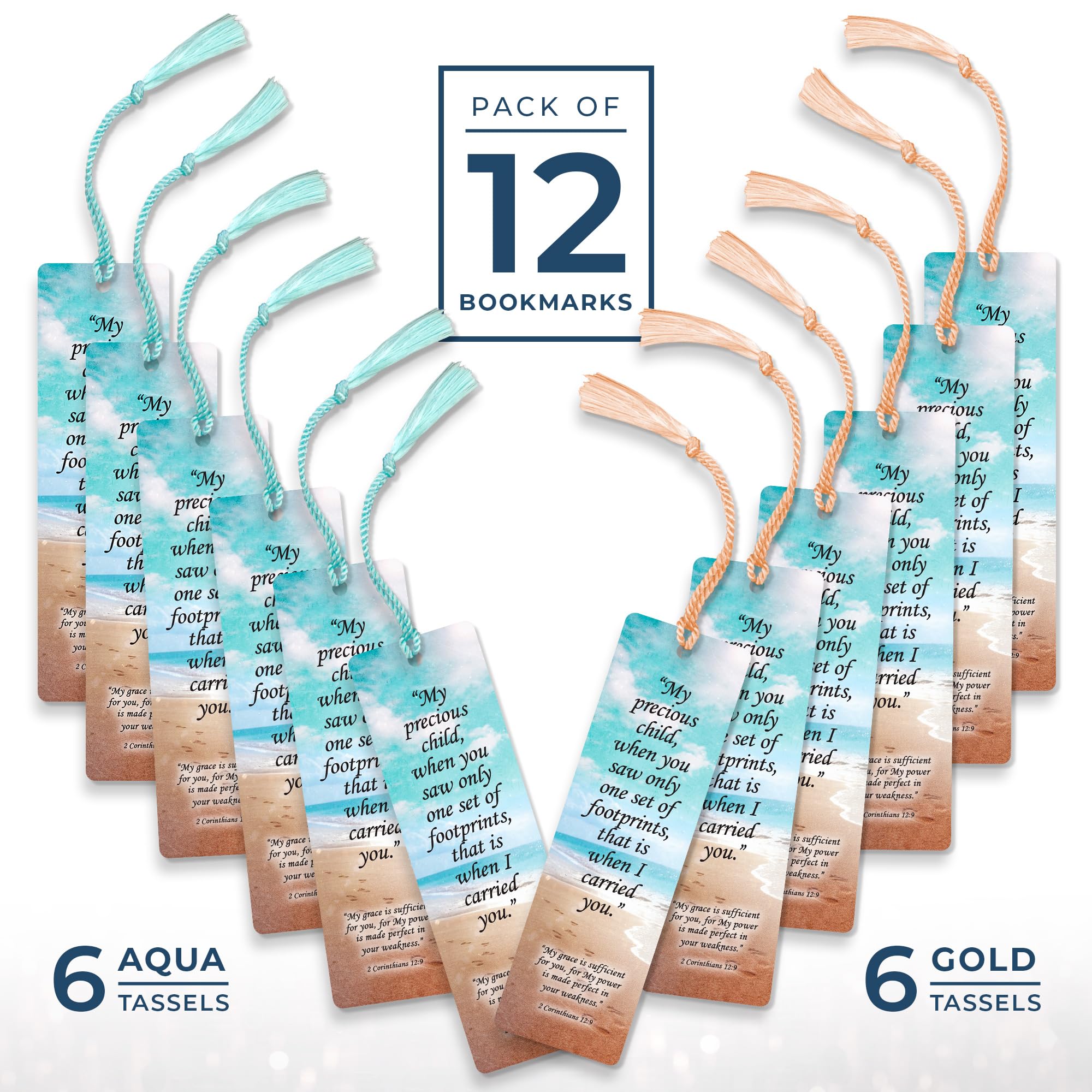 amazon-com-footprints-in-the-sand-bookmark-12-pack-2-sided-christian-inspirational-bible-book-mark-with-tassels-bulk-religious-book-markers-for-reading-7-25-x2-12-bookmarks-office-products for Free Printable Footprints In The Sand Bookmark Amazon.com: Footprints in The Sand Bookmark - 12 Pack, 2-Sided, Christian Inspirational Bible Book Mark with Tassels, Bulk Religious Book Markers for Reading, 7.25