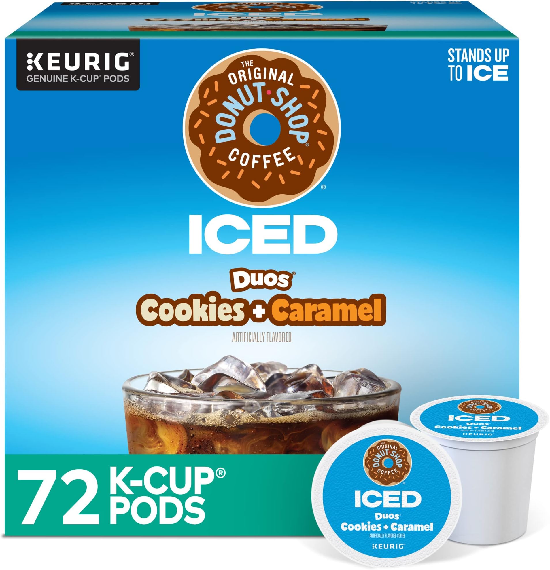 ICED Duos Cookies + Caramel Coffee, Keurig Single Serve K-Cup Pods, 72 Count