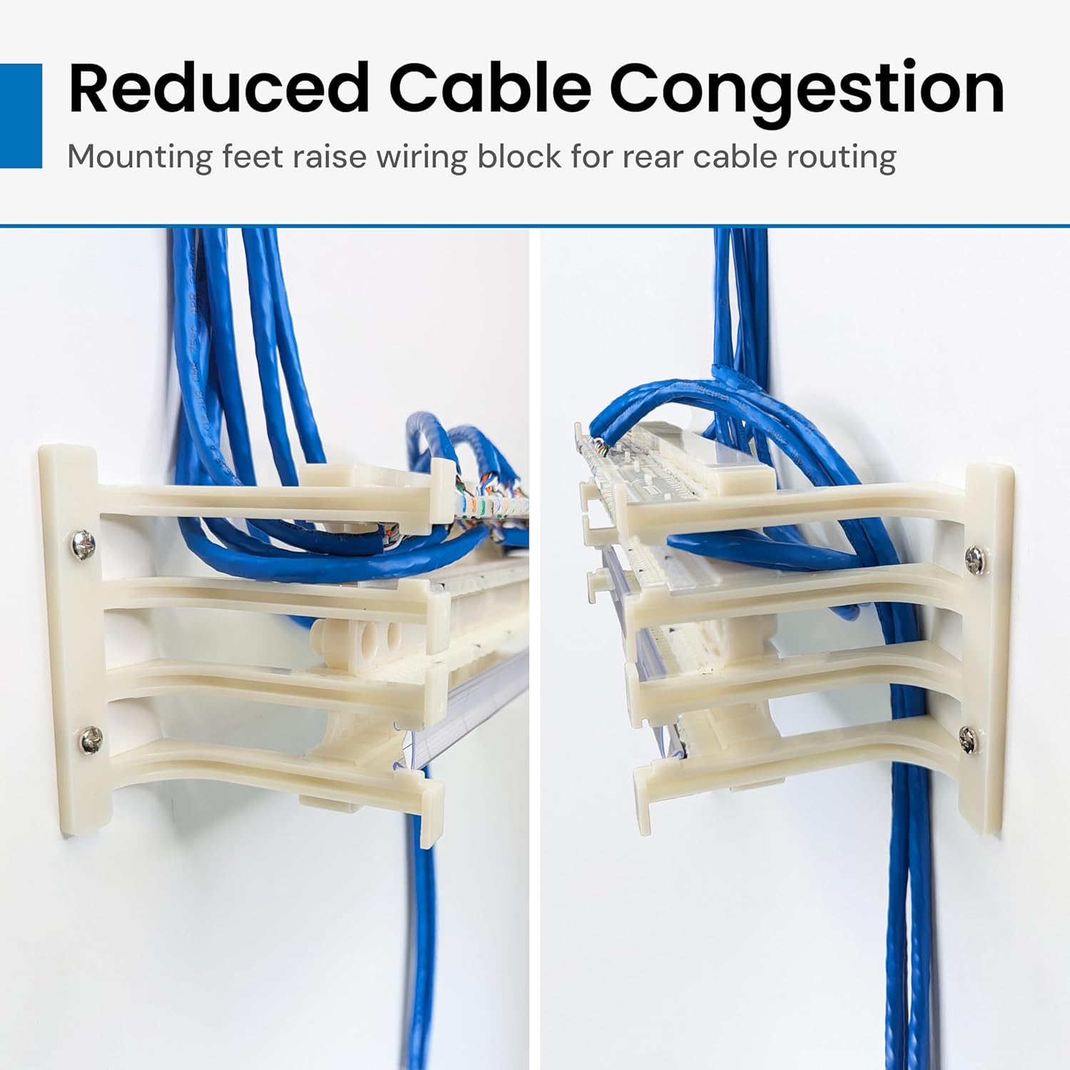 ICC Cat5e 110 Wiring Block Kit 100 Pair with Mounting Hardware, 110 IDC Cross Connect Block for Voice and Data Cabling