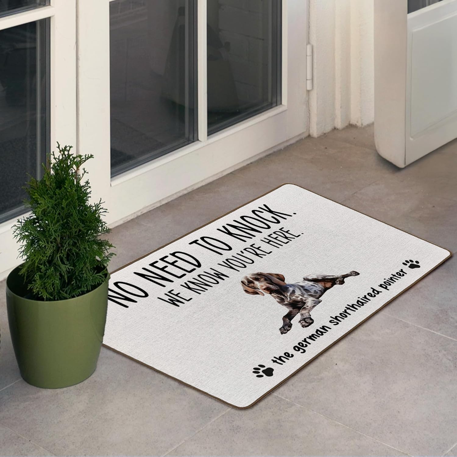 Funny German Shorthaired Pointer Door Mat, Dog Gifts for Women Front Door Mat Outside Indoor Entrance, Funny Dog Decorative Outdoor Doormats for Home Bedroom House Entryway, 17x29in