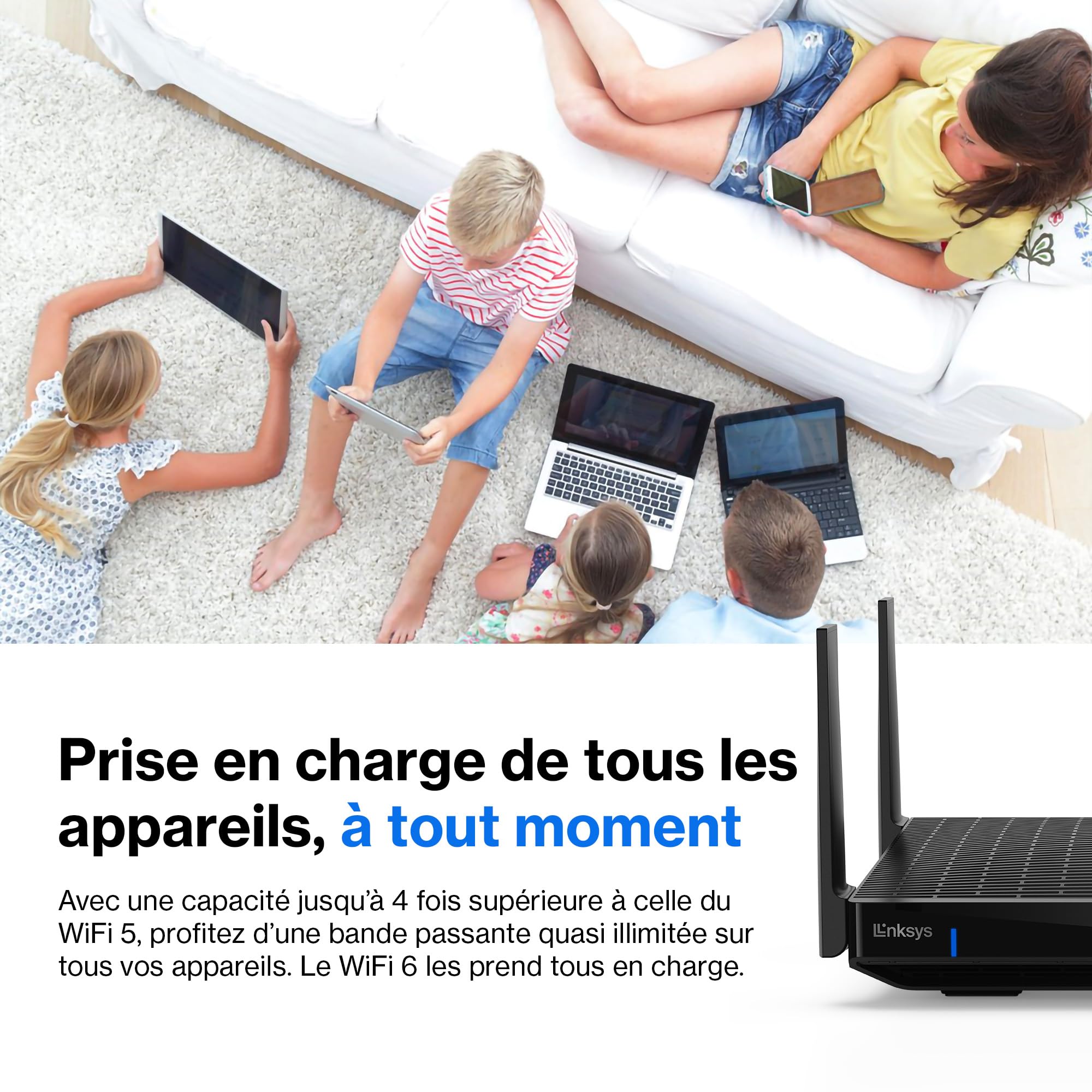 Linksys Routeur WiFi 6E Mesh Triple Bande Hydra Pro 6E (pour Jeux, 8 Flux, Bande 6 GHz, débit Jusqu’à 66 Gbit/s, Couverture de 250 m2, Plus de 55 appareils, Fonctionne avec Velop Mesh)