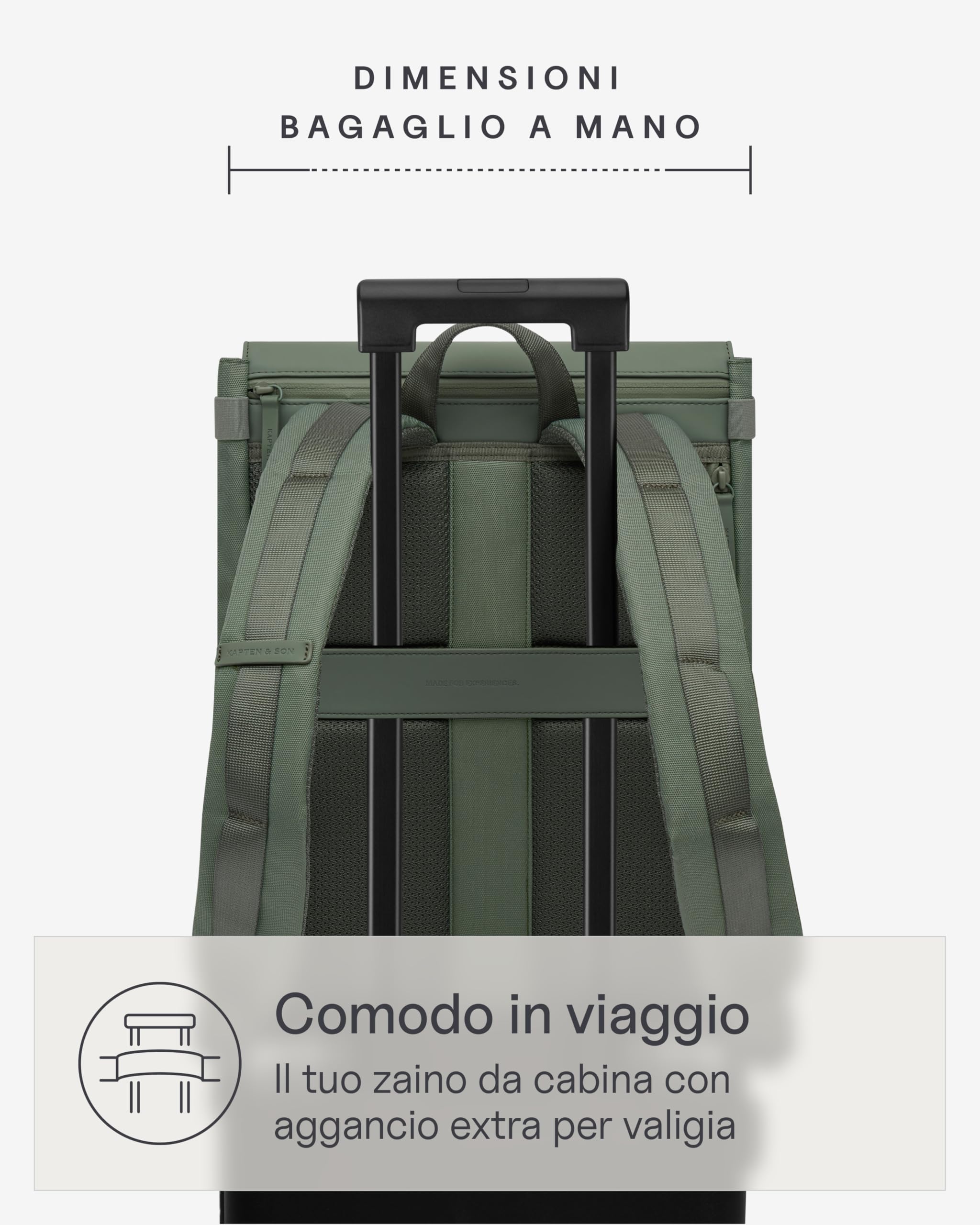 Kapten & Son zaino per il tempo libero con scomparto per laptop Fyn Backpack 13L Dusty Green verde scuro