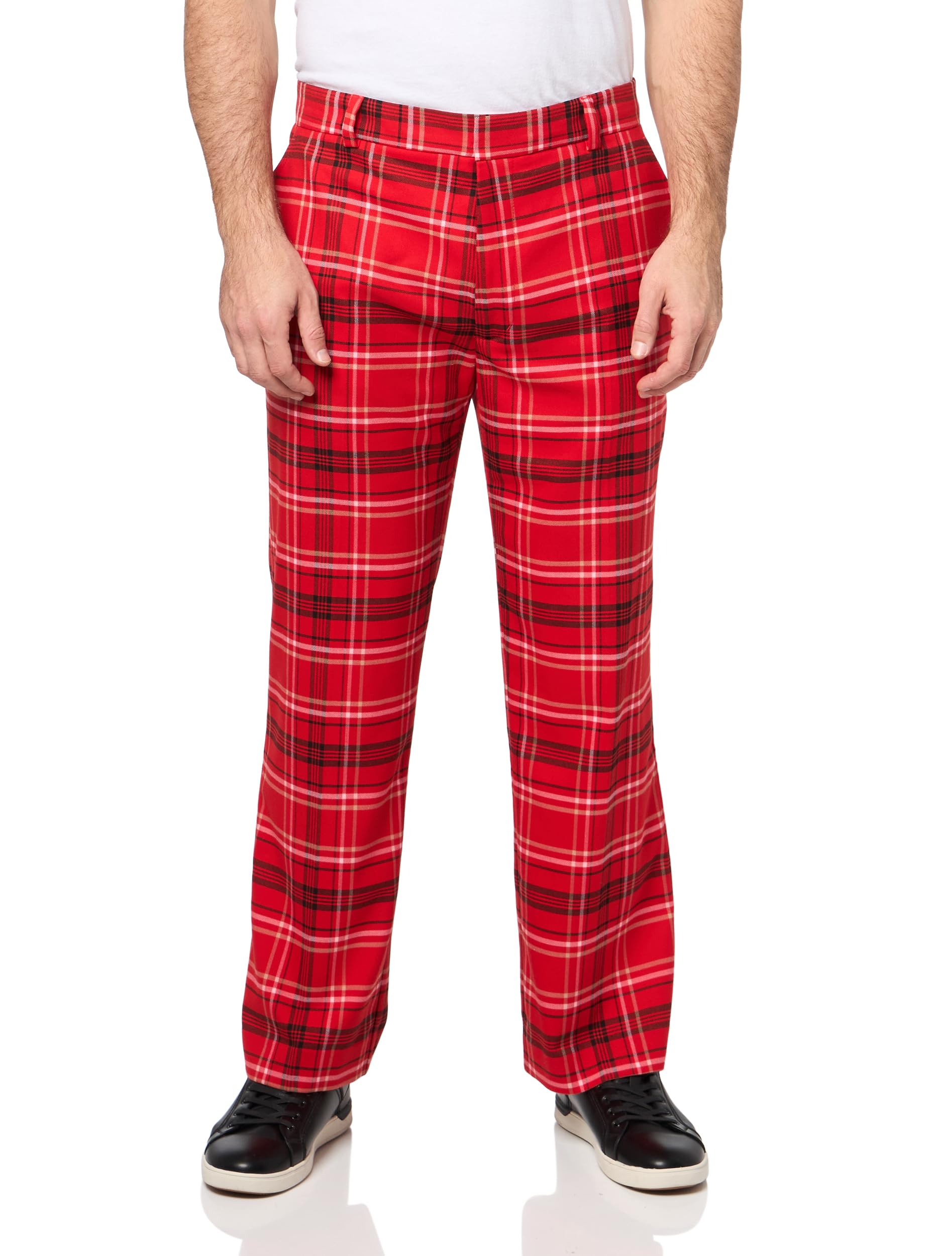 MRTURK Mens Plaid Trousers