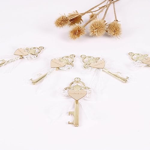 Miniatura 7 de Pack of 10-15-25-50-100 Personalized Key Bottle Opener, Wedding Favors, Bulk Bottle Opener, Gold Wedding Favor, Bridal Shower Favor, Baptism Gifts