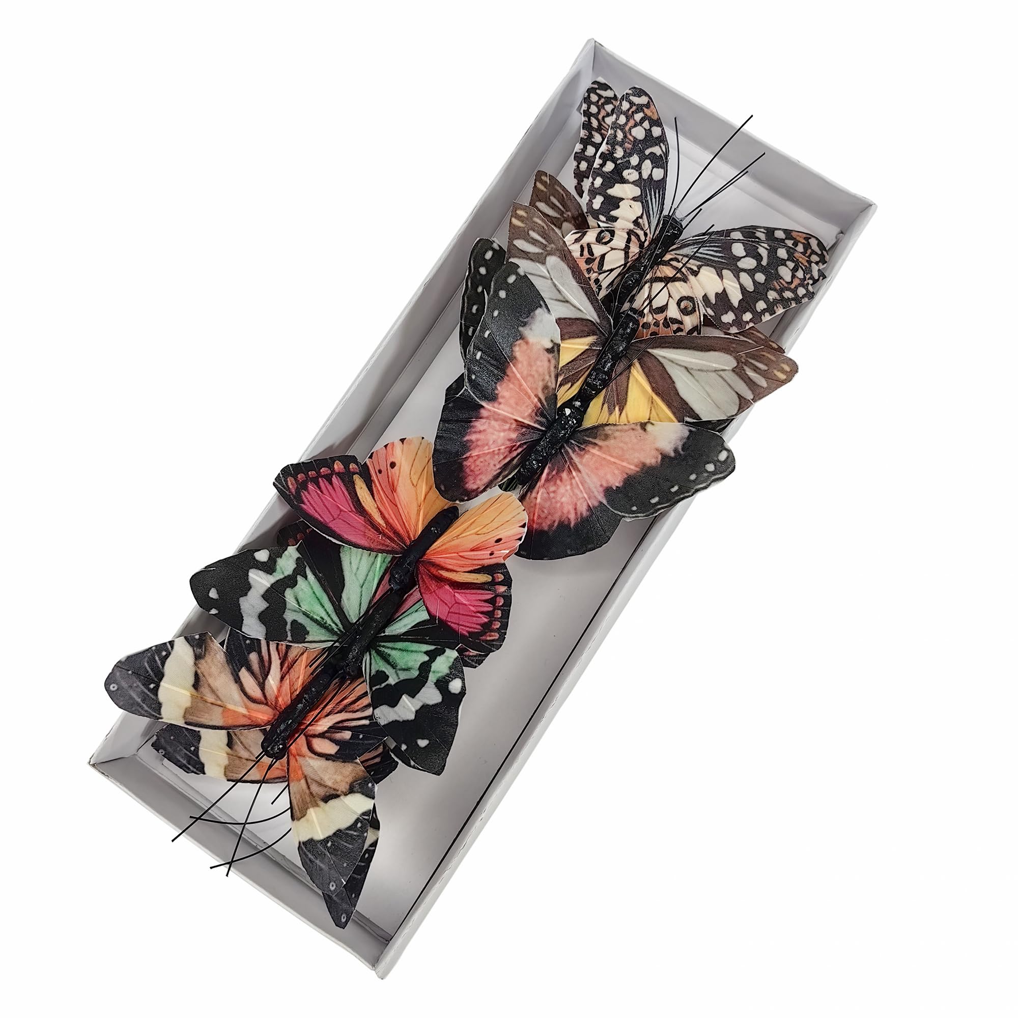 YCHTEWY Feather Butterflies On Picks - 12 Pack Craft Decor In 6 Colors | Wedding, Home, Floral & Party Decoration - View #4