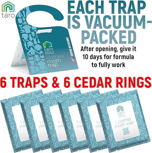 Miniatura 7 de Trampas para polillas de ropa con feromonas y bloques de cedro libres repelente de polillas - Trampas para polillas para ropa - Trampas para