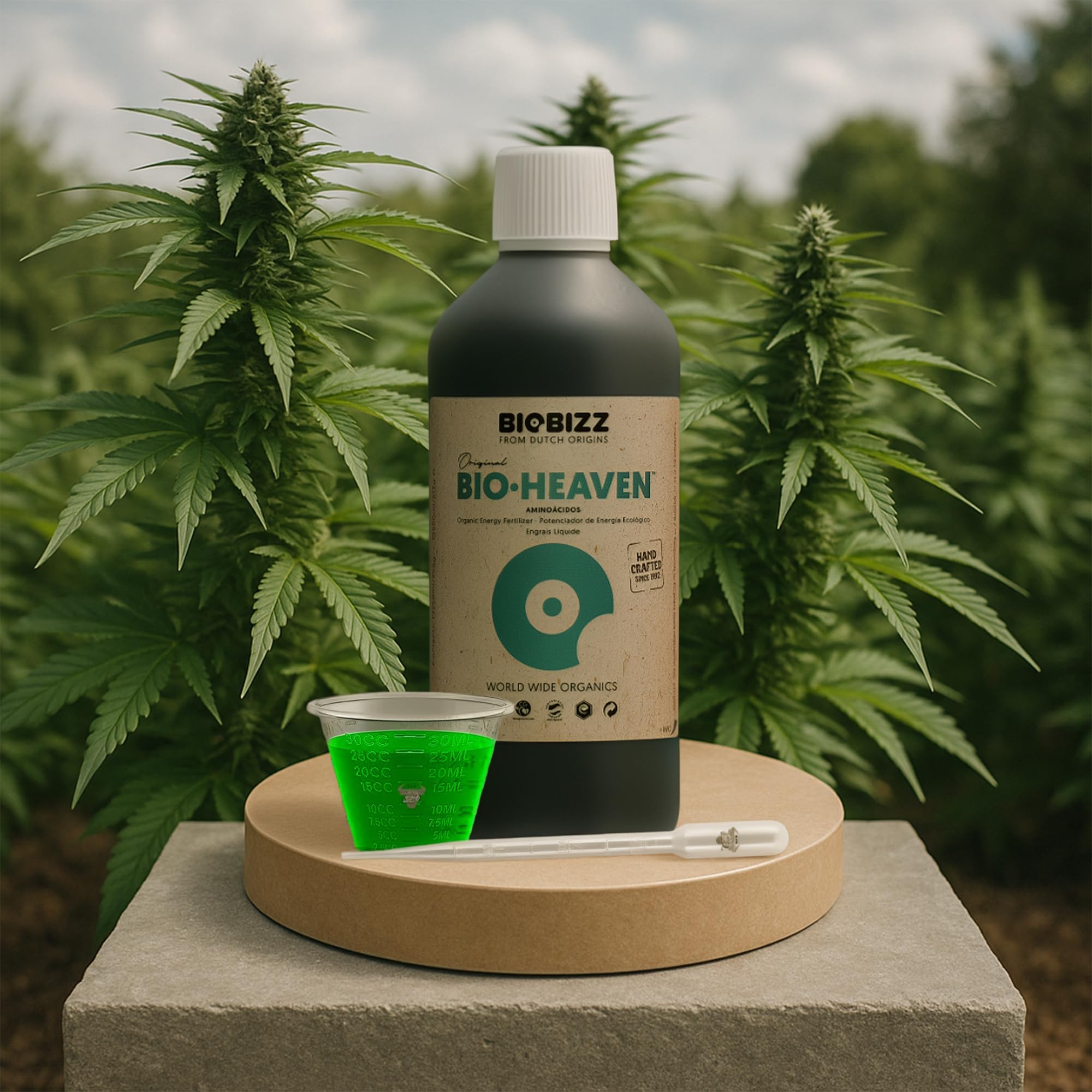 Biobizz Heaven 1L mit Pipette und Messbecher – organischer Pflanzenbooster für maximale Nährstoffaufnahme Blumendünger flüssig